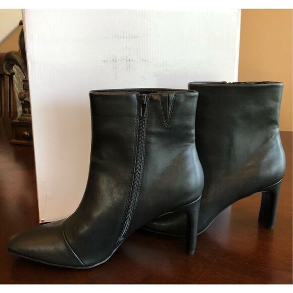 ALFANI - 🎉HP🎉 NIB - L Sz 9.5 Terrie Faux Leather Block Heel Ankle Booties/Black - Picture 4 of 16